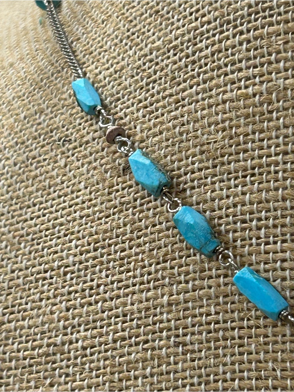 Chan Luu 925 Sterling Silver Turquoise Cross necklace 38” - Picture 4 of 13